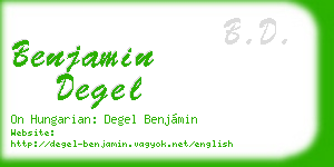 benjamin degel business card